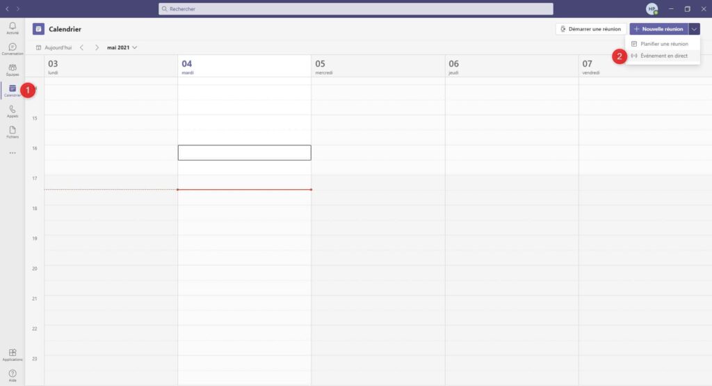 Créer un Évènement en Direct - Microsoft Teams