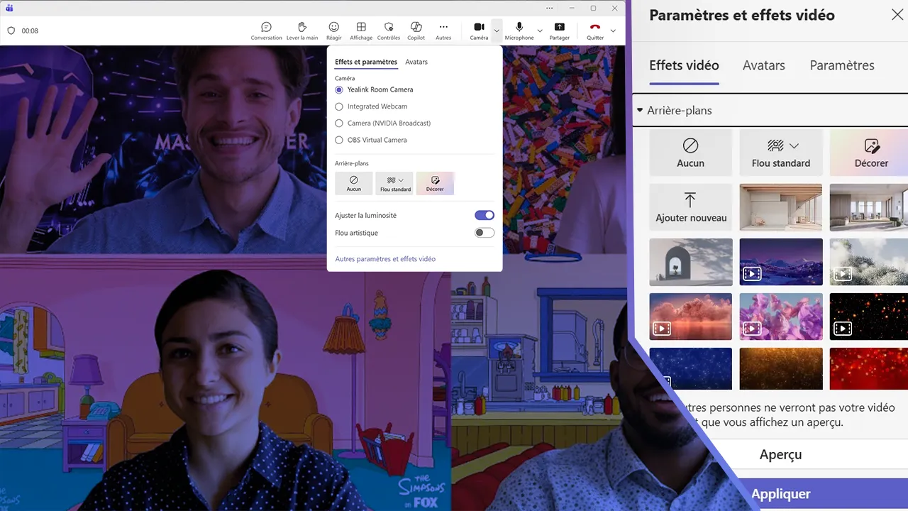 changer fond ecran teams
