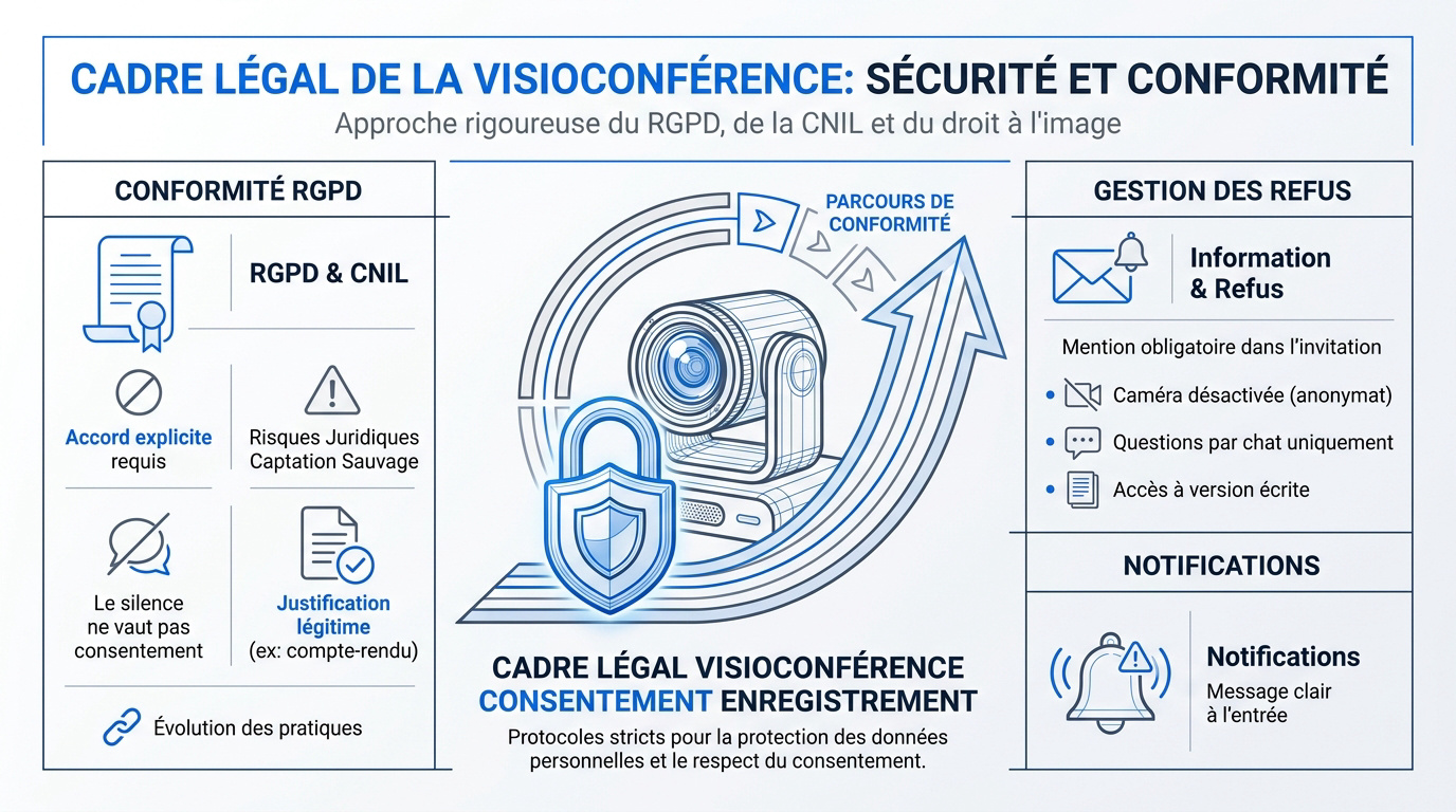 Conformité légale et sécurité des données pour l'enregistrement de visioconférence