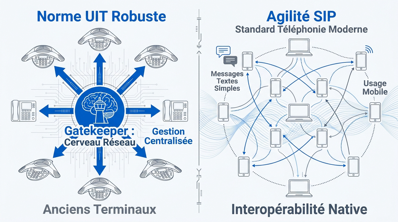 Comparaison technique entre les architectures réseaux H.323 et SIP pour la visioconférence professionnelle