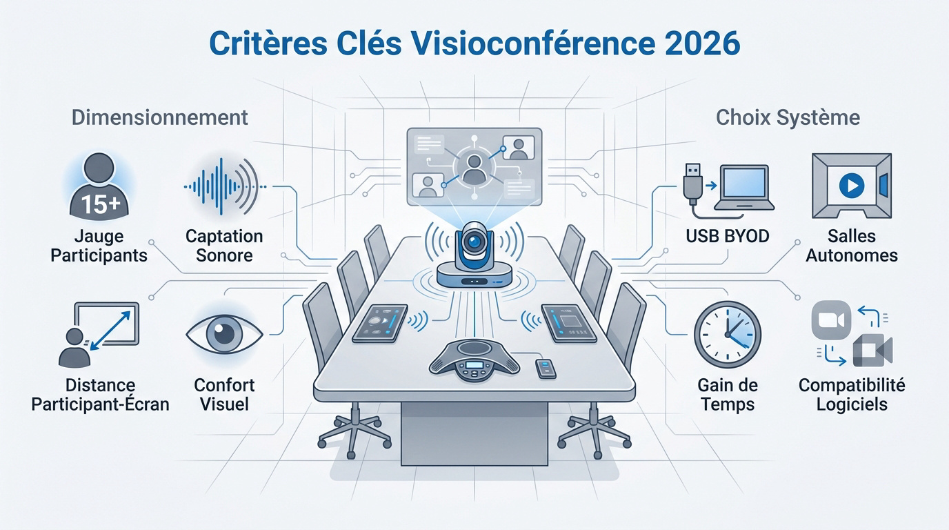 Installation d'un système de visioconférence professionnel dans une salle de réunion moderne