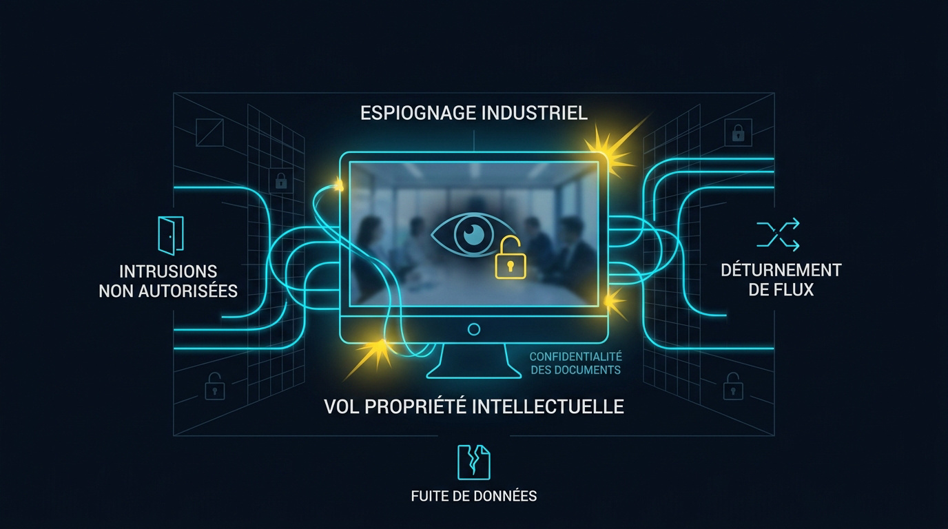 Représentation des risques de cybersécurité et menaces numériques en entreprise