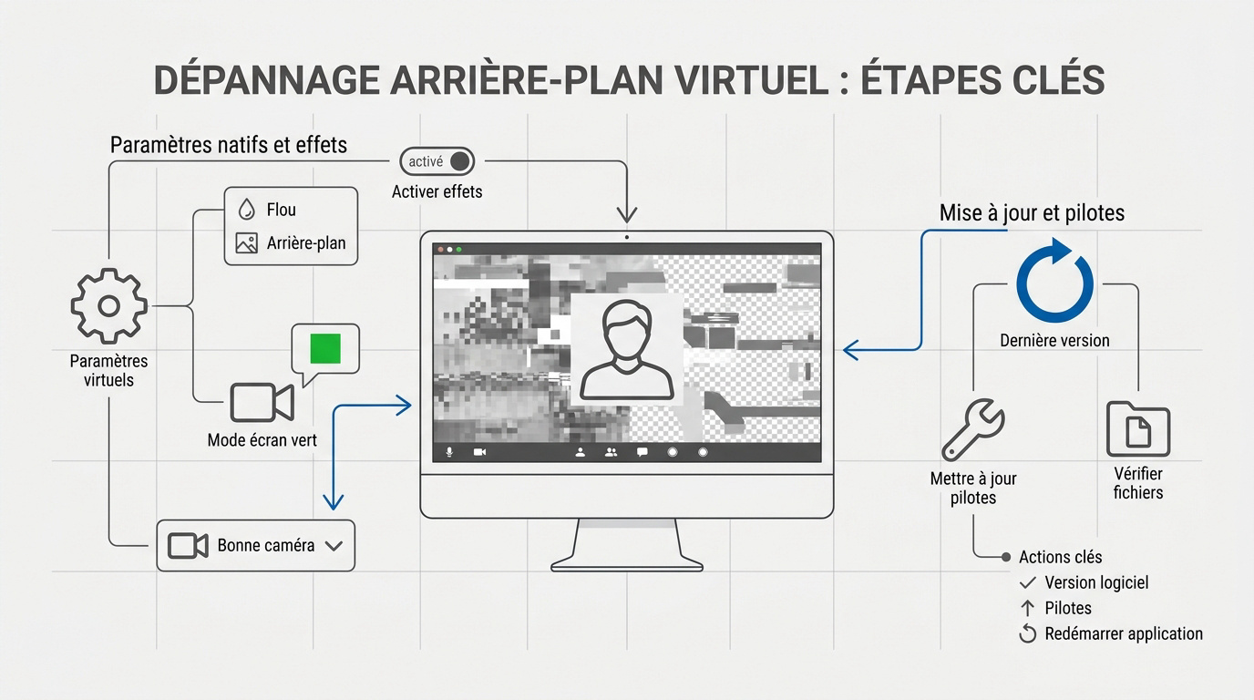 Étapes clés pour dépanner un arrière-plan virtuel en visioconférence
