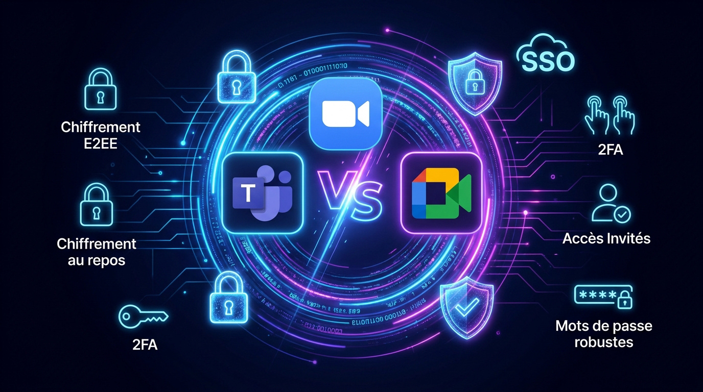 Comparatif sécurité entre Microsoft Teams, Zoom et Google Meet