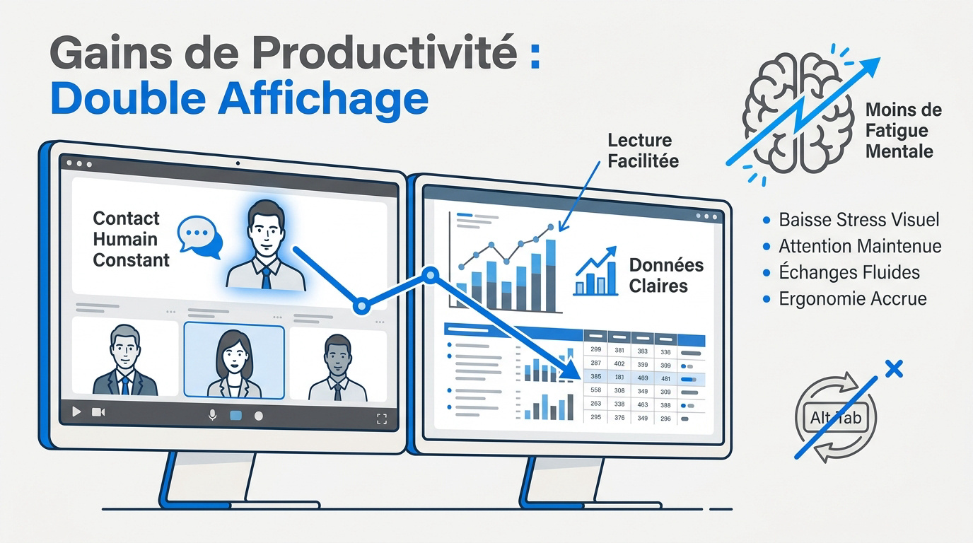 Installation d'une salle de visioconférence avec double écran pour optimiser la productivité