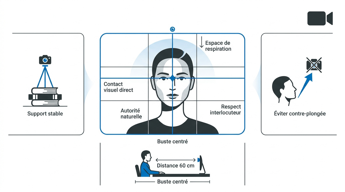 Schéma d'un cadrage optimal pour une visioconférence professionnelle