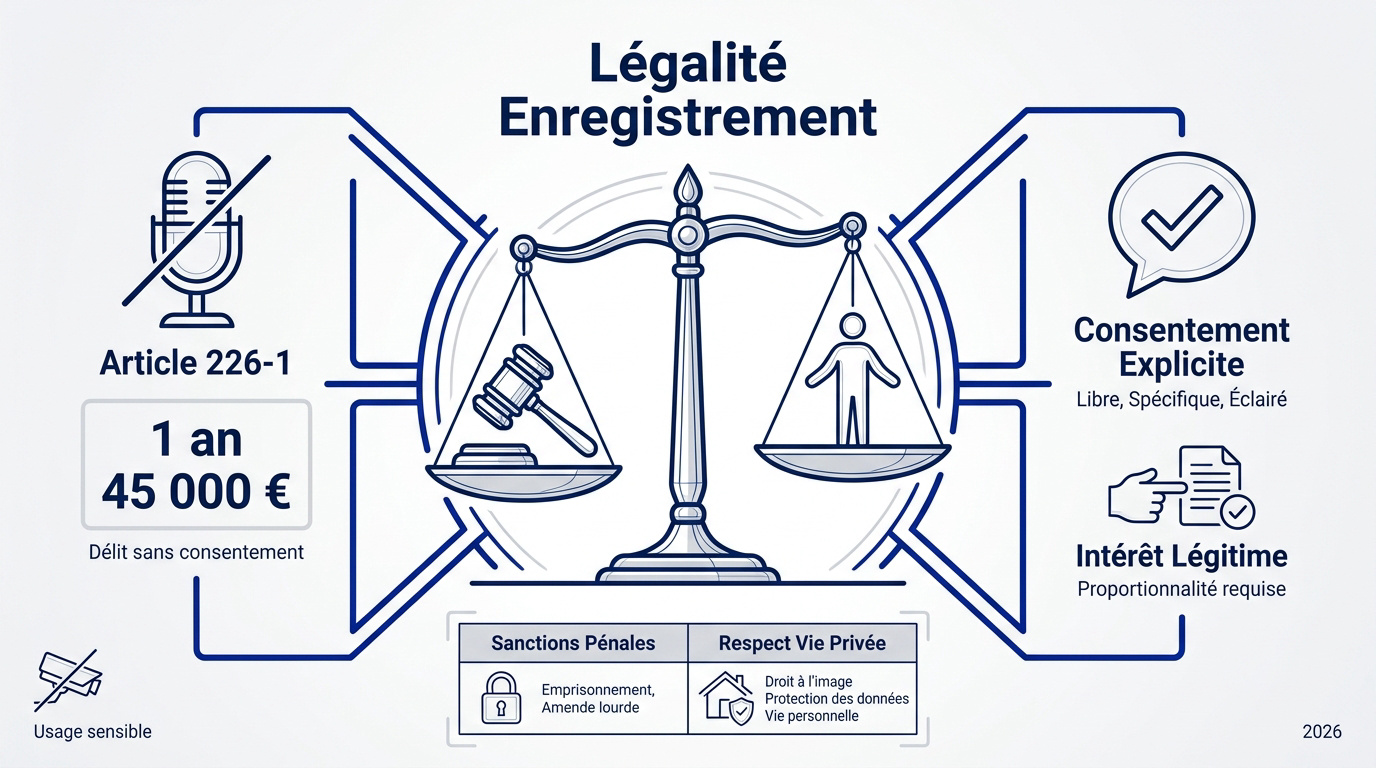 Illustration des enjeux juridiques de l'enregistrement en visioconférence et protection de la vie privée