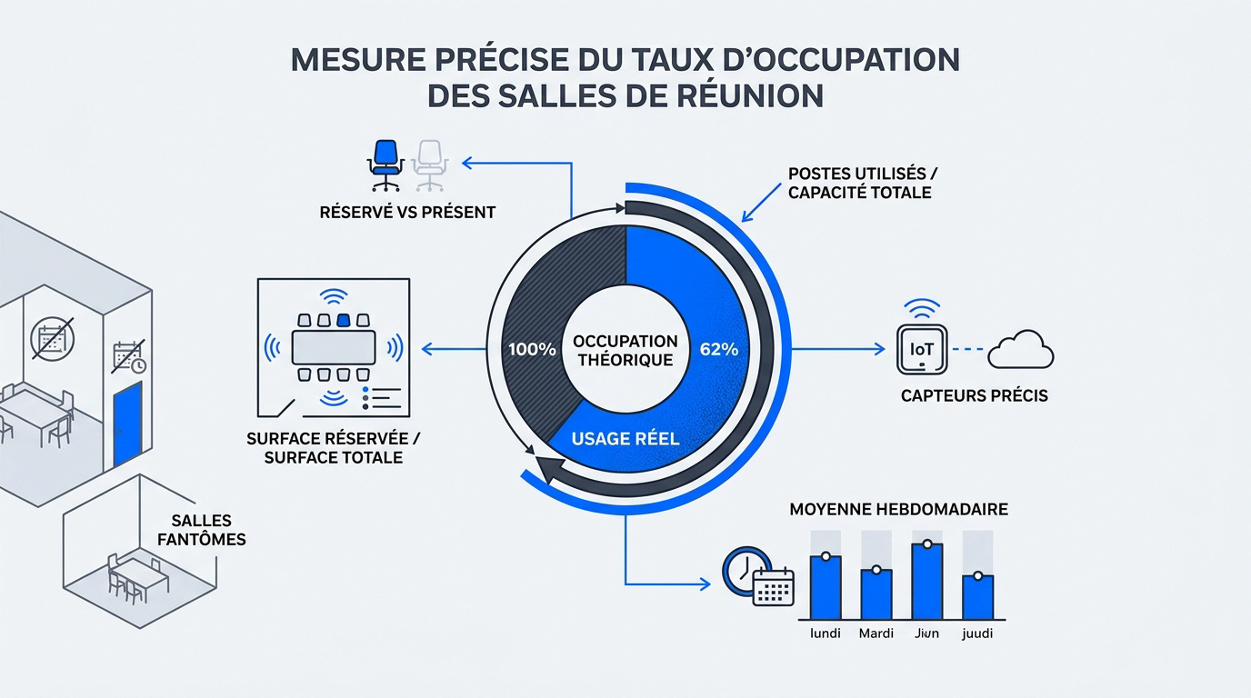 Analyse du taux d'occupation d'une salle de réunion moderne avec capteurs