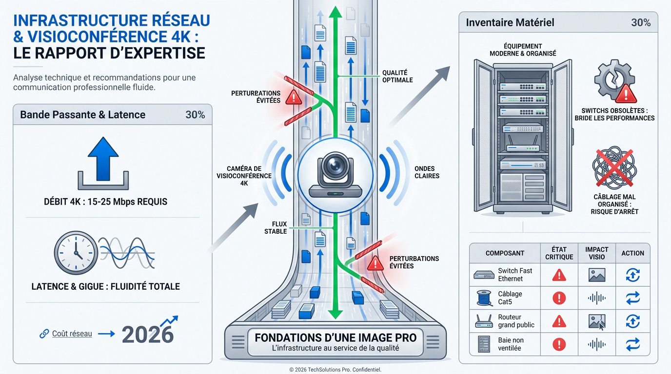 Rapport d'expertise infrastructure réseau pour visioconférence 4K haute performance