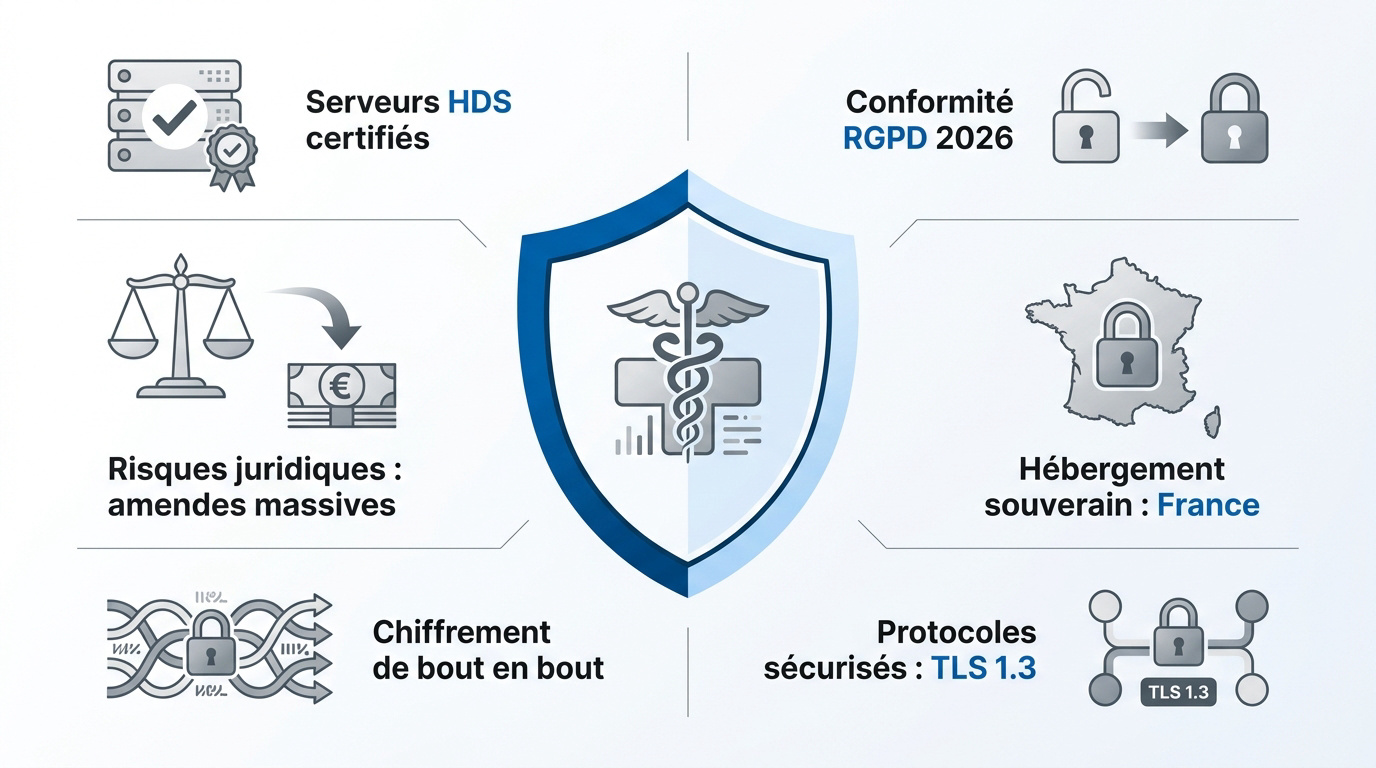 Infrastructure sécurisée pour la protection des données de santé HDS et RGPD
