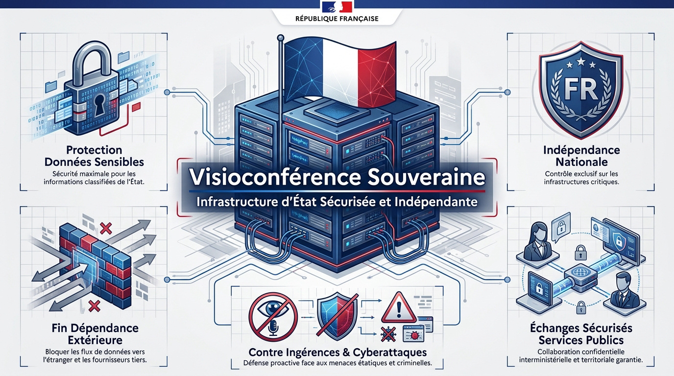 Interface sécurisée de la solution Visio pour l'administration française