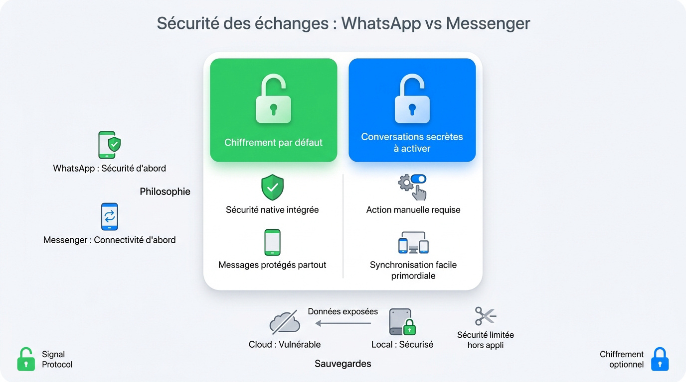 Comparatif de sécurité entre les applications de messagerie WhatsApp et Messenger